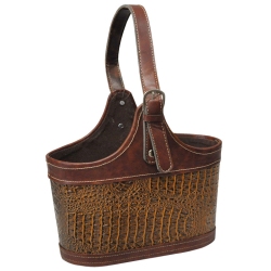 Καλάθι δερματίνη καφέ 29.5x17x43εκ Sinialo 39-21-ΥΤ8Ρ041S