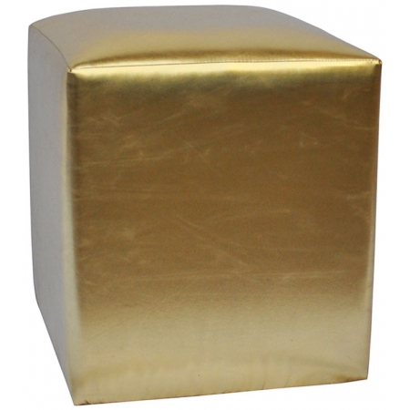 Σκαμπώ-πουφ δερματίνη χρυσό 38x43εκ Sinialo 25-67-08B139