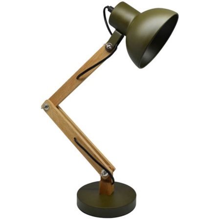 Φωτιστικό γραφείου μεταλλικό-ξύλινο χακί 55εκ Ankor 814954