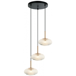 Φωτιστικό οροφής 3φωτο γυάλινο μαύρο 47x47x150εκ Viokef 4225700