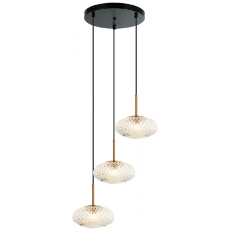 Φωτιστικό οροφής 3φωτο γυάλινο μαύρο 47x47x150εκ Viokef 4225700