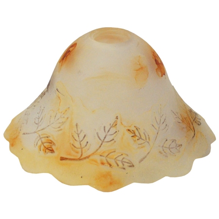 Γυαλί πορτατίφ ανταλλακτικό Ε14 Φύλλα σκούρο μελί 18x9.5εκ Sinialo 2010012