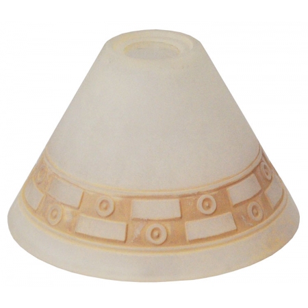 Γυαλί πορτατίφ ανταλλακτικό Ε14 Γεωμετρικά σχήματα καφέ 16x10.5εκ Sinialo 2010016