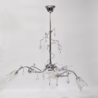 Φωτιστικό οροφής 6φωτο μεταλλικό ασημί 70x66x67εκ Sinialo VO-02