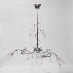 Φωτιστικό οροφής 6φωτο μεταλλικό ασημί 70x66x67εκ Sinialo VO-02