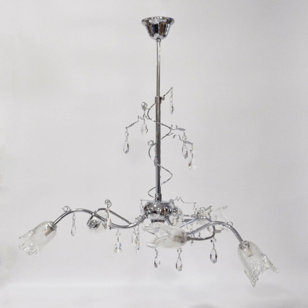 Φωτιστικό οροφής 6φωτο μεταλλικό ασημί 70x66x67εκ Sinialo VO-02