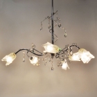 Φωτιστικό οροφής 6φωτο μεταλλικό ασημί 70x66x67εκ Sinialo VO-02