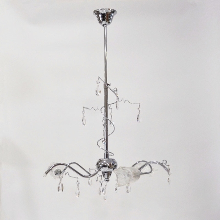 Φωτιστικό οροφής 3φωτο μεταλλικό ασημί 50x70εκ Sinialo VO-03