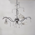 Φωτιστικό οροφής 3φωτο μεταλλικό ασημί 50x70εκ Sinialo VO-03