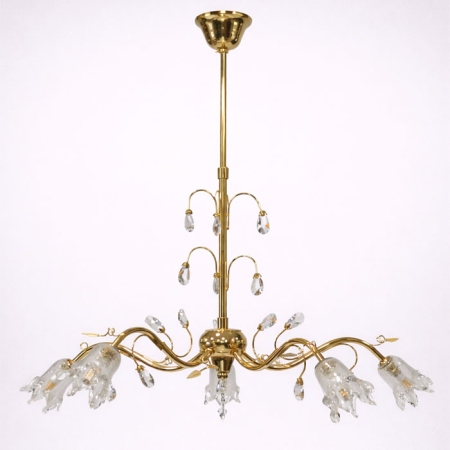 Φωτιστικό οροφής 5φωτο μεταλλικό χρυσό 70x75εκ Sinialo VO-04