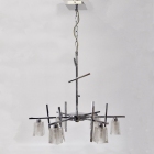 Φωτιστικό οροφής 6φωτο μεταλλικό ασημί 59x59x84εκ Sinialo Φ-2123CB-6