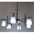 Φωτιστικό οροφής 6φωτο μεταλλικό ασημί 59x59x84εκ Sinialo Φ-2123CB-6