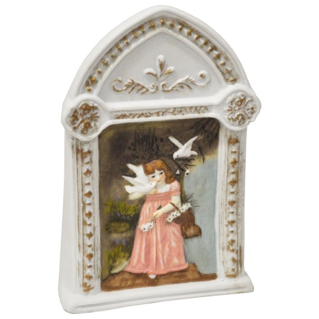 Παιδικό πορτατίφ κεραμικό Κορίτσι αντικέ λευκό 11.5x7x17.5εκ Pol 603143-4