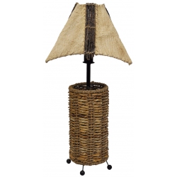 Λάμπα επιτραπέζια μεταλλική-μπαμπού natural 32x32x69εκ Pol 2112012