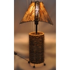 Λάμπα επιτραπέζια μεταλλική-μπαμπού natural 32x32x69εκ Pol 2112012