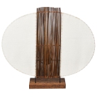 Λάμπα επιτραπέζια ξύλινη-υφασμάτινη καφέ-εκρού 50.5x11x44εκ Pol 118/34