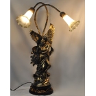 Λάμπα επιτραπέζια μεταλλική-πολυρεσίνης Άγγελοι αντικέ χρυσό 49x32x68εκ Pol DLE1567BG