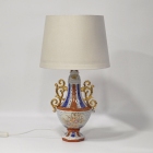 Λάμπα επιτραπέζια πορσελάνης λευκό-καφέ 35x62.5εκ Pol 2112039