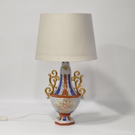 Λάμπα επιτραπέζια πορσελάνης λευκό-καφέ 35x62.5εκ Pol 2112039