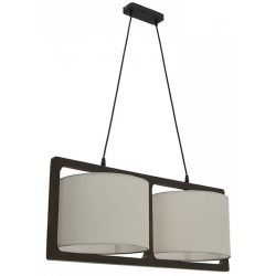 Φωτιστικό οροφής 2φωτο ξύλινο-υφασμάτινο καφέ-εκρού 74εκ Click 6-10-584-0043