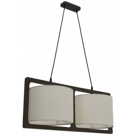 Φωτιστικό οροφής 2φωτο ξύλινο-υφασμάτινο καφέ-εκρού 74εκ Click 6-10-584-0043