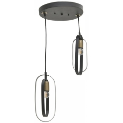 Φωτιστικό οροφής 2φωτο μεταλλικό μαύρο 70εκ Click 6-10-584-0053