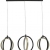 Φωτιστικό Led 3φωτο χρυσό-μαύρο 80x25x150εκ Inart 3-15-585-0039
