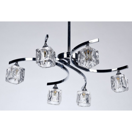 Φωτιστικό οροφής 6φωτο μεταλλικό ασημί 68x45x70εκ Galaxias 035-6