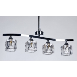 Φωτιστικό οροφής-ράγα 4φωτο μεταλλικό ασημί 52x8x70εκ Galaxias 035-4R