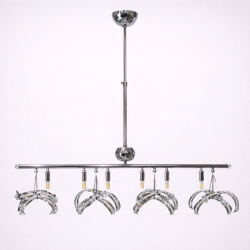 Φωτιστικό οροφής 6φωτο μεταλλικό ασημί 82x36x80εκ Galaxias 2116006