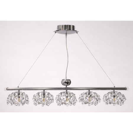 Φωτιστικό οροφής 5φωτο μεταλλικό ασημί 99x18x90εκ Galaxias 2116007