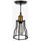 Φωτιστικό μονόφωτο κρεμαστό μεταλλικό/μπρούτζινο 24εκ retro μαύρο VK 01001-017719