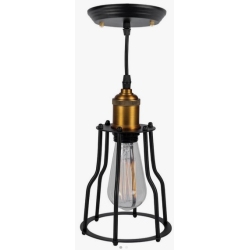 Φωτιστικό μονόφωτο κρεμαστό μεταλλικό/μπρούτζινο 24εκ retro μαύρο VK 01001-017719