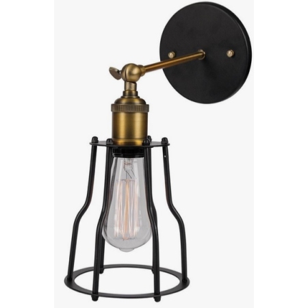 Απλίκα τοίχου μεταλλική/μπρούτζινη E27 μαύρη retro VK 01001-018719