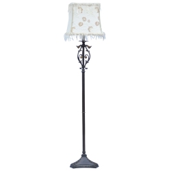 Λάμπα δαπέδου μεταλλική αντικέ καφέ-εκρού 30x150εκ Sinialo 24-75-KR1325F