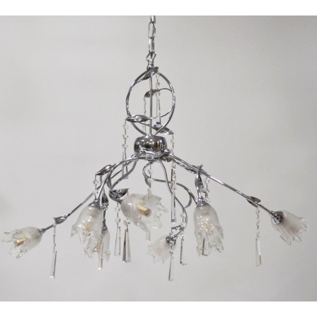 Φωτιστικό οροφής 8φωτο μεταλλικό ασημί 65x65x115εκ Sinialo 25-15-8FΠΟΛΥΦ