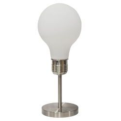 Λάμπα επιτραπέζια μεταλλική-γυάλινη ασημί-λευκό 20x56εκ Sinialo 26-74-80981Τ