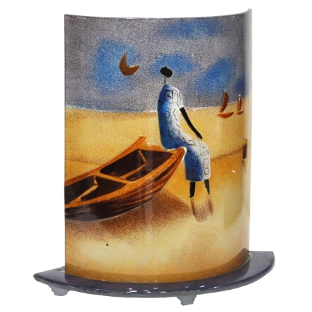 Λάμπα επιτραπέζια γυάλινη Ethnic 31x14x32.5εκ Sinialo 26-192-LMC49