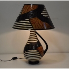 Λάμπα επιτραπέζια κεραμική Κανάτα καφέ-μαύρο 47x63.5εκ Sinialo 35-68-15749