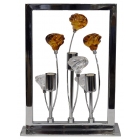 Λάμπα επιτραπέζια μεταλλική ασημί-μελί 22x9x31εκ Sinialo 35-75-30973Τ