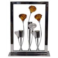 Λάμπα επιτραπέζια μεταλλική ασημί-μελί 22x9x31εκ Sinialo 35-75-30973Τ