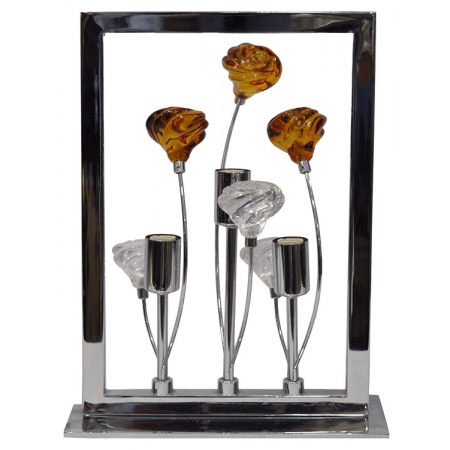 Λάμπα επιτραπέζια μεταλλική ασημί-μελί 22x9x31εκ Sinialo 35-75-30973Τ