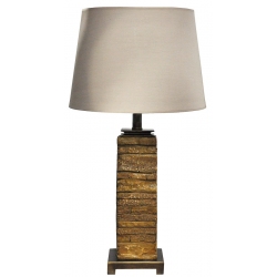 Λάμπα επιτραπέζια πολυρεσίνης-μεταλλική Stone καφέ-μπεζ 35x67εκ Sinialo 36-75-KR2571