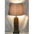 Λάμπα επιτραπέζια πολυρεσίνης-μεταλλική Stone καφέ-μπεζ 35x67εκ Sinialo 36-75-KR2571