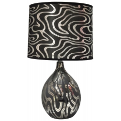 Λάμπα επιτραπέζια κεραμική μαύρο-ασημί 33x56εκ Sinialo 37-50-TP4R089