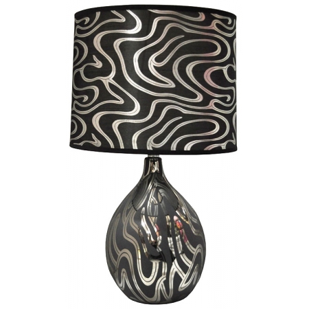 Λάμπα επιτραπέζια κεραμική μαύρο-ασημί 33x56εκ Sinialo 37-50-TP4R089