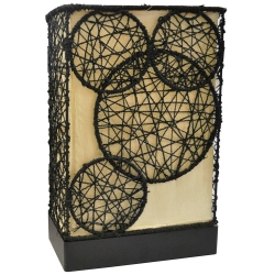 Λάμπα επιτραπέζια rattan μαύρο-μπεζ 32.5x17.5x49.5εκ Sinialo 37-85-58210JS