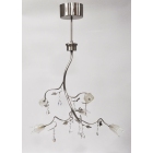 Φωτιστικό οροφής 5φωτο μεταλλικό ασημί 57x57x80εκ Sinialo DI-05