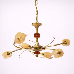 Φωτιστικό οροφής 6φωτο μεταλλικό χρυσό ματ 60x103εκ Sinialo SKU-001