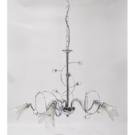 Φωτιστικό οροφής 5φωτο μεταλλικό ασημί 75x75x105εκ Sinialo SIN-013